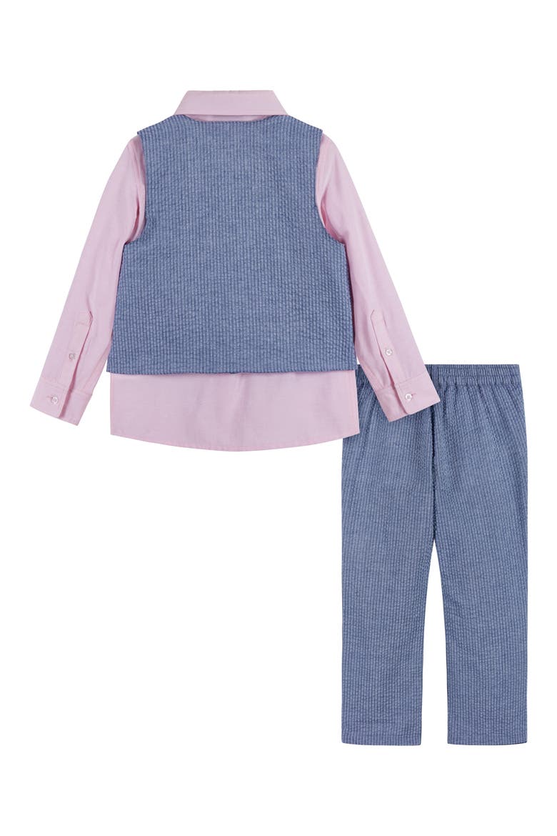 Kids' Bowtie, Shirt, Vest & Pants Set, Alternate, color, BLUE/ PINK