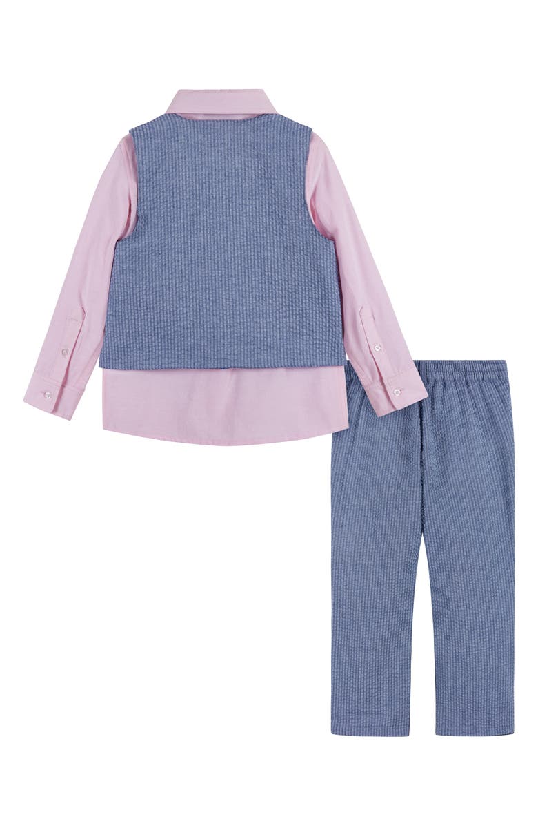 Andy & Evan Kids' Bowtie, Shirt, Vest & Pants Set, Alternate, color, Blue/ Pink