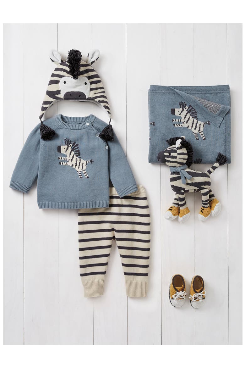 Zebra Outfit, Blanket & Toy Set, Main, color, TEAL