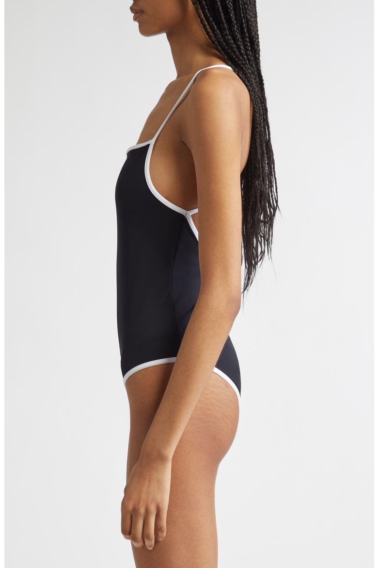 Itak One-Piece Swimsuit, Alternate, color, BLACK/ IVORY