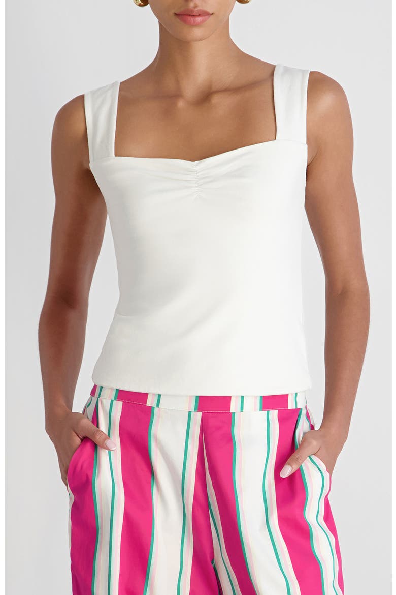 Maisie Sweetheart Neck Jersey Tank, Main, color, SUMMER WHITE