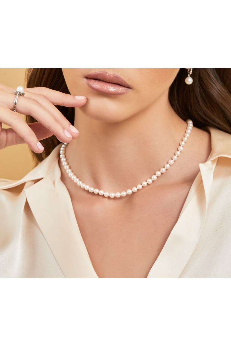 5.5-6.0mm Japanese Akoya White Pearl Necklace - AA+ Quality, Alternate, color, White Pearls
