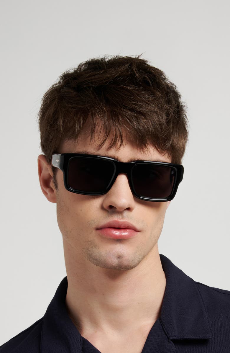 David Beckham Eyewear 53mm Rectangular Sunglasses, Alternate, color, Black/ Grey