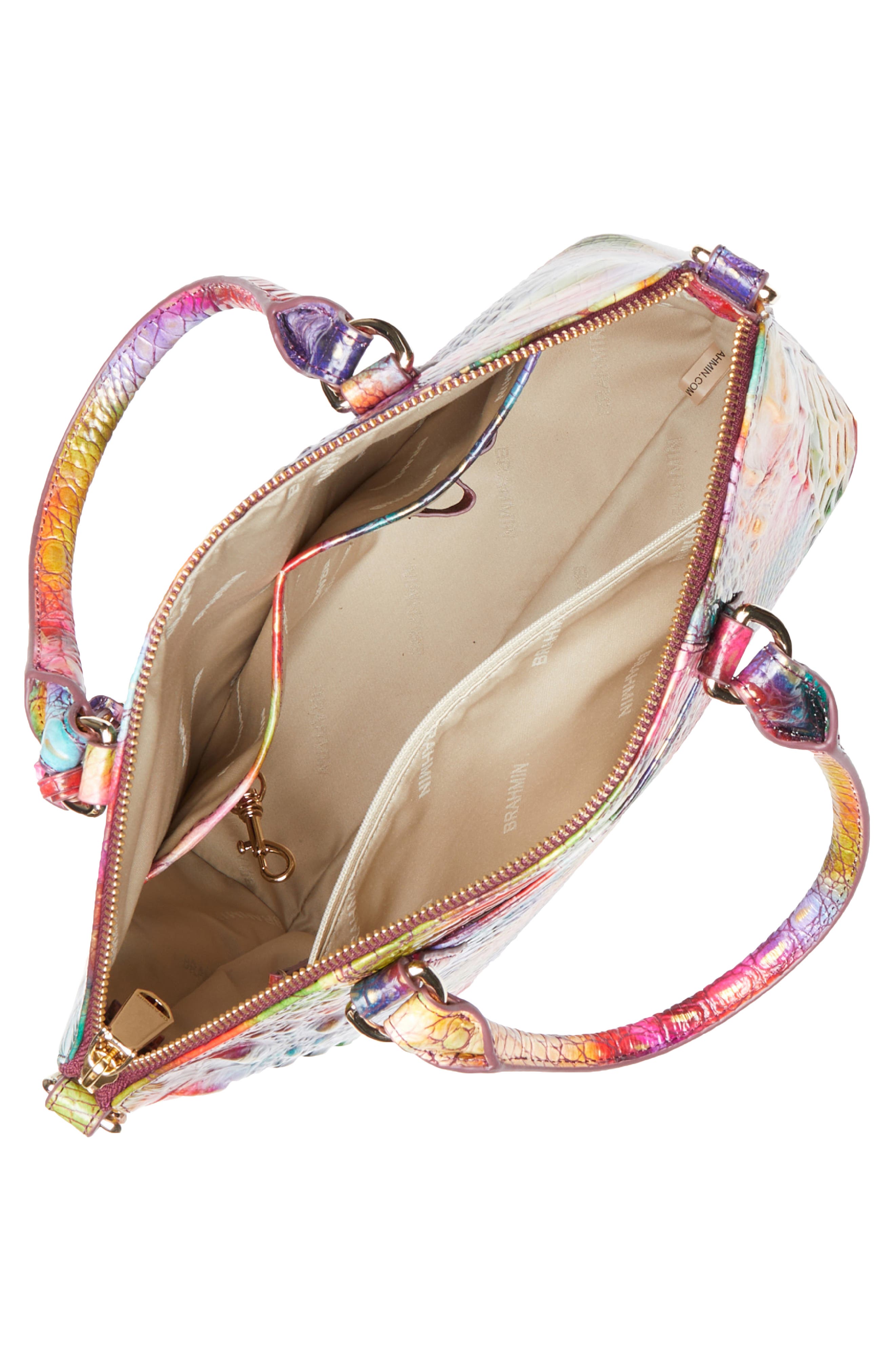 Brahmin Duxbury Croc Embossed Leather Satchel, Alternate, color, 