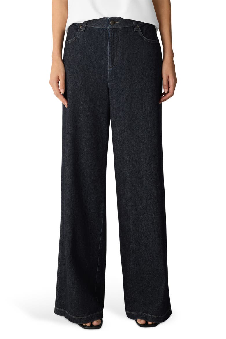 Organic Cotton Wide Leg Jeans, Main, color, DARK WASH