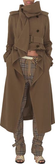 Long Silk Scarf Trench Coat