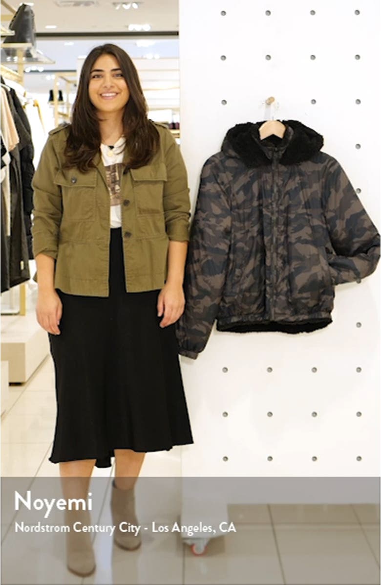 Reversible Faux Shearling Puffer Jacket, sales video thumbnail