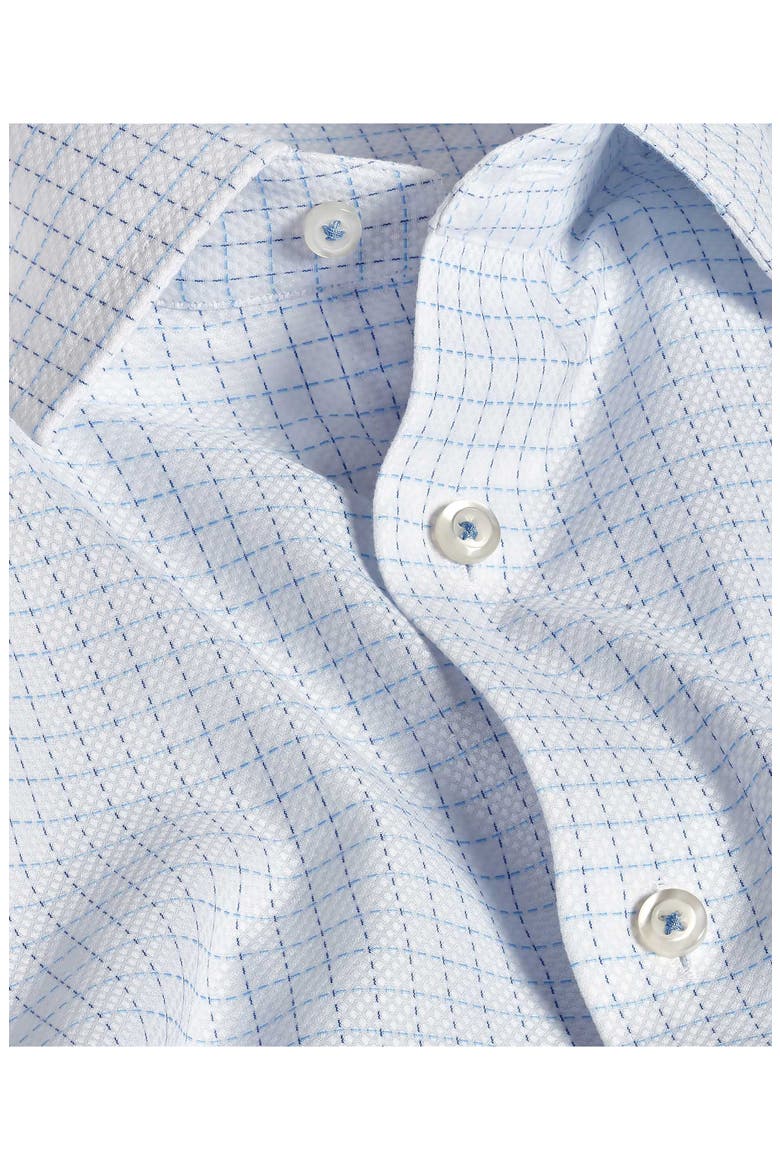 Trim Fit Dobby Check Cotton Dress Shirt, Alternate, color, WHITE/ BLUE