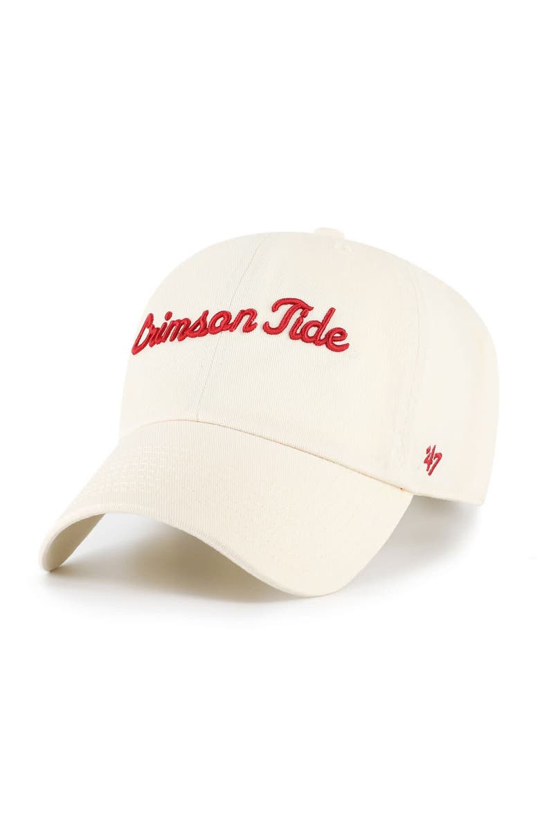 '47 Men's '47 Natural Alabama Crimson Tide Vault Clean Up Adjustable Hat, Main, color, 