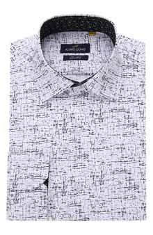 Azaro Uomo Slim Fit Line Print Performance Button-Up Shirt