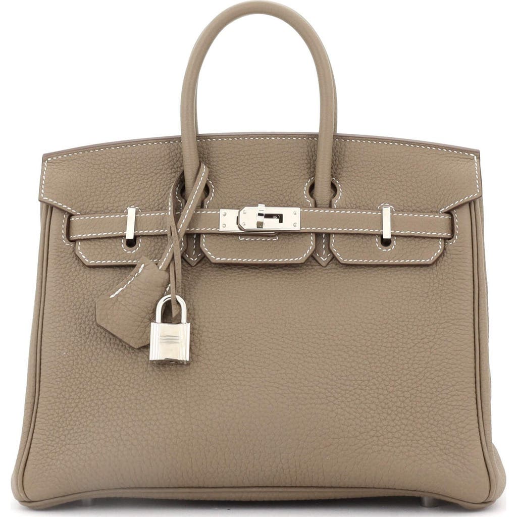 Pre-owned Hermes Hermes Birkin Handbag Grey Togo With Palladium Hardware 25 In Brown