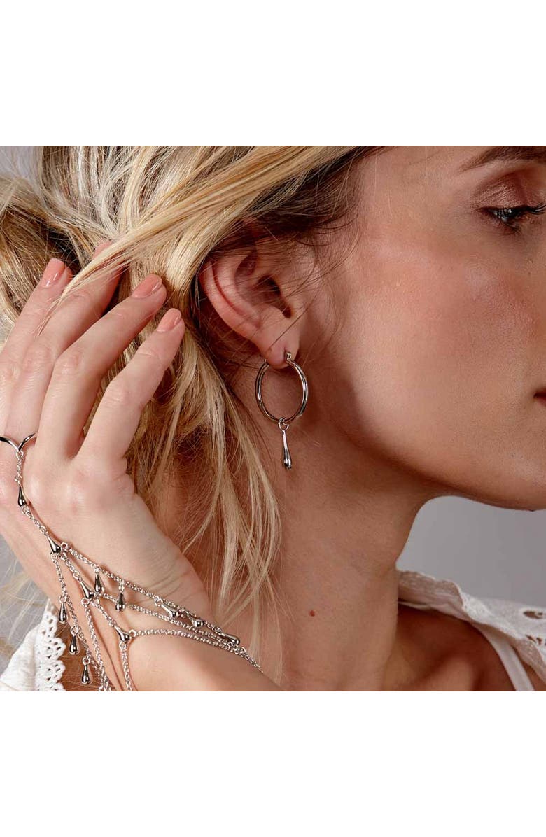 Lucy Quartermaine Drop Hoops, Alternate, color, Sterling Silver