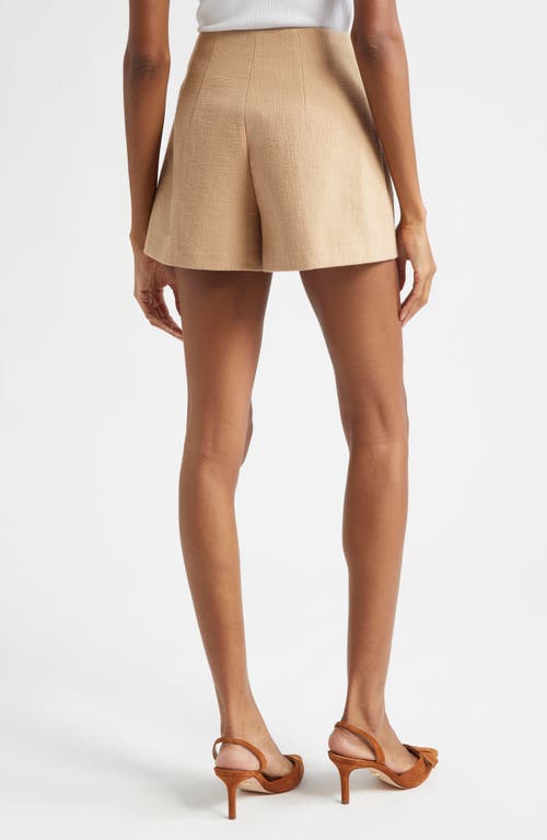 Veronica Beard Gershwin Cotton Blend Tweed Shorts In Khaki