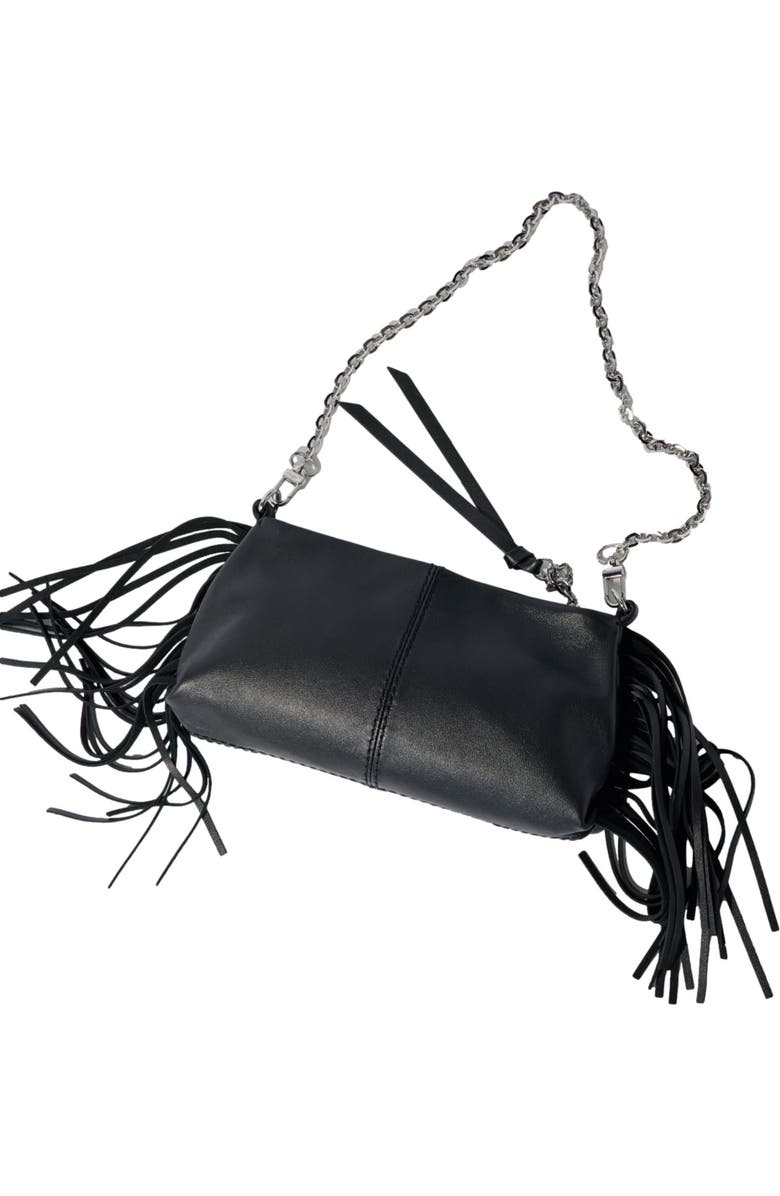 maje Miss M plain leather clutch bag, Alternate, color,