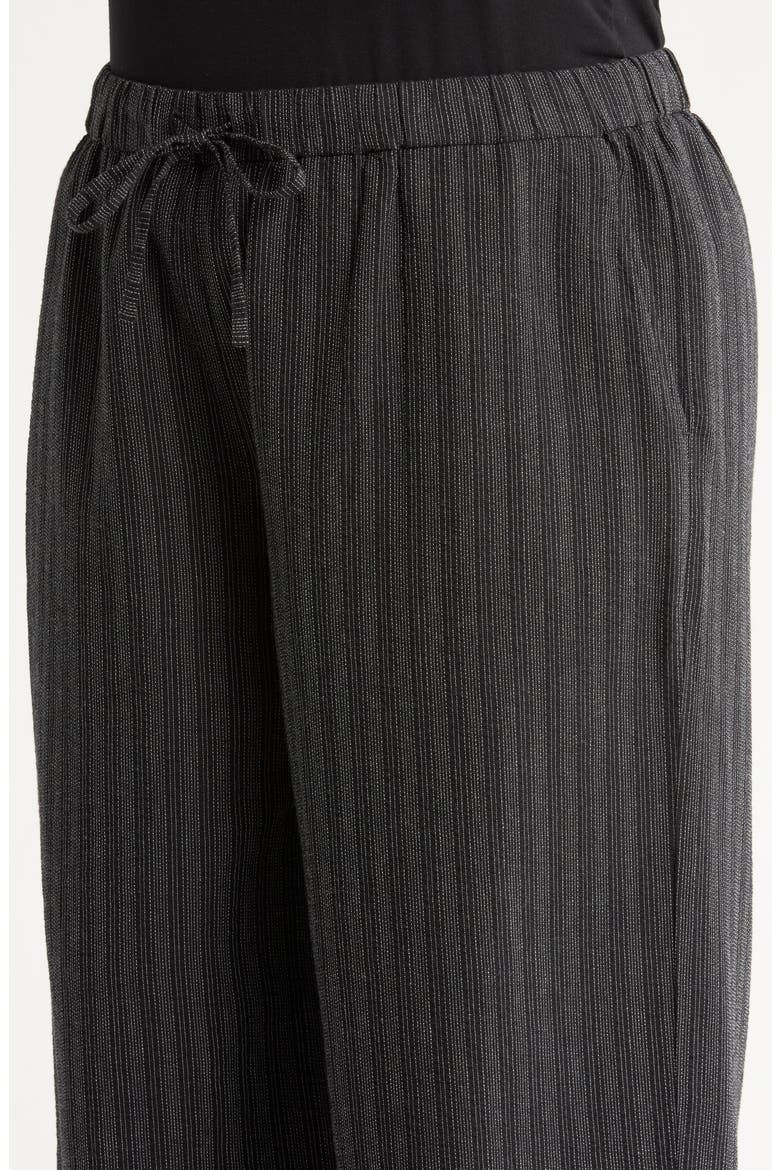 Organic Linen Blend Ankle Wide Leg Pants, Alternate, color, BLACK