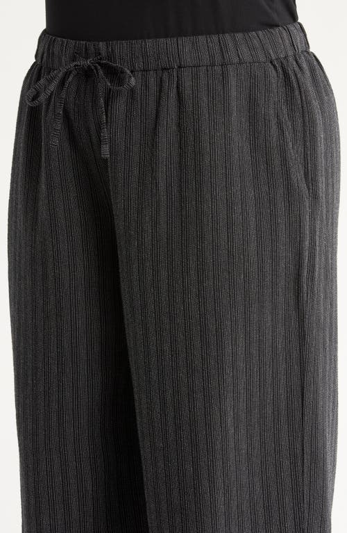 Eileen Fisher Organic Linen Blend Ankle Wide Leg Pants In Gray