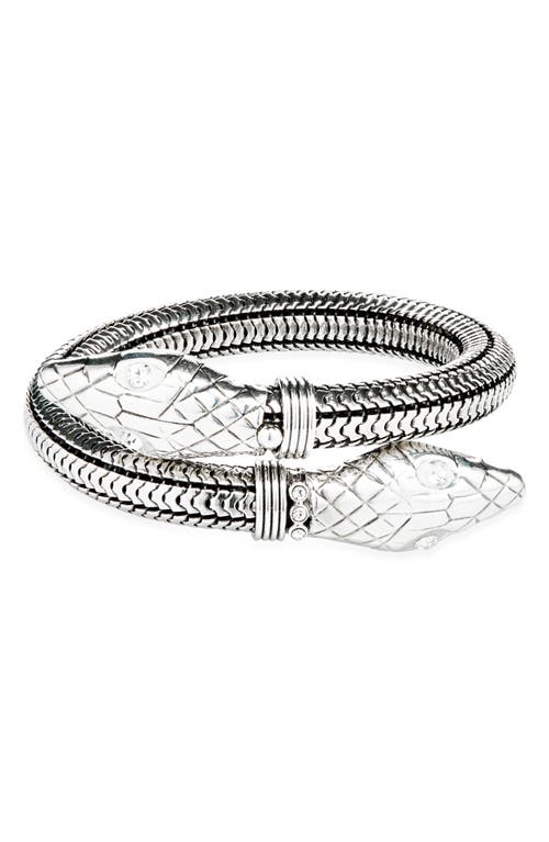 Gas Bijoux Cobra Wrap Bracelet In Silver