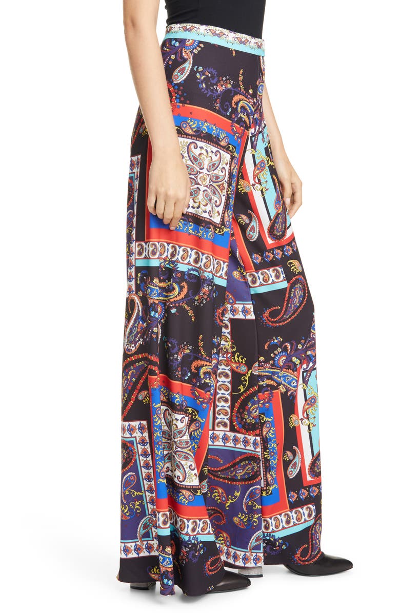 Alice + Olivia Athena Print Super Flared Wide Leg Pants, Alternate, color,