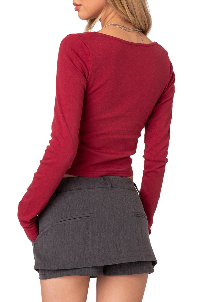 Nat Ruched Top, Alternate, color, BURGUNDY
