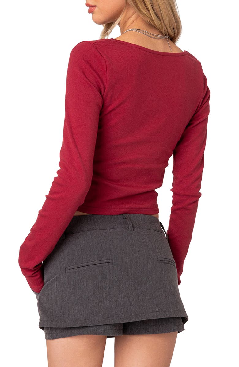 EDIKTED Nat Ruched Top, Alternate, color,