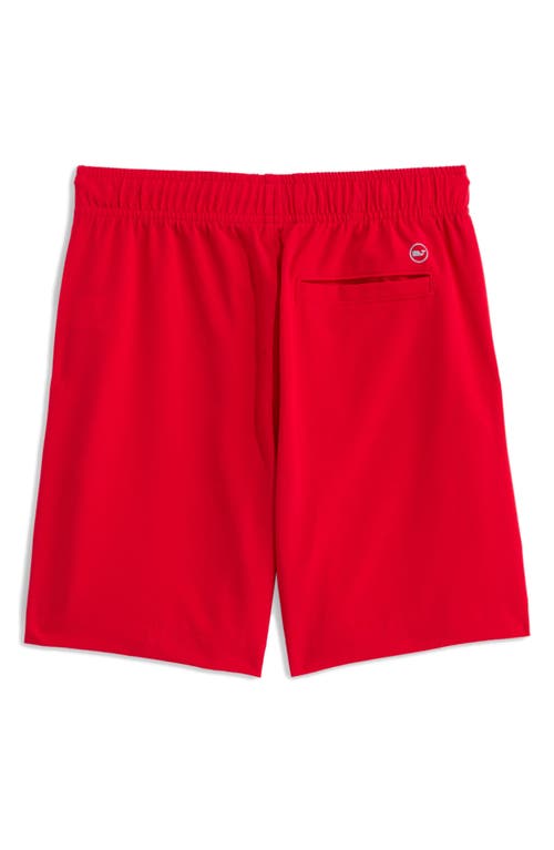 Vineyard Vines Kids' Performance Drawstring Shorts In Red