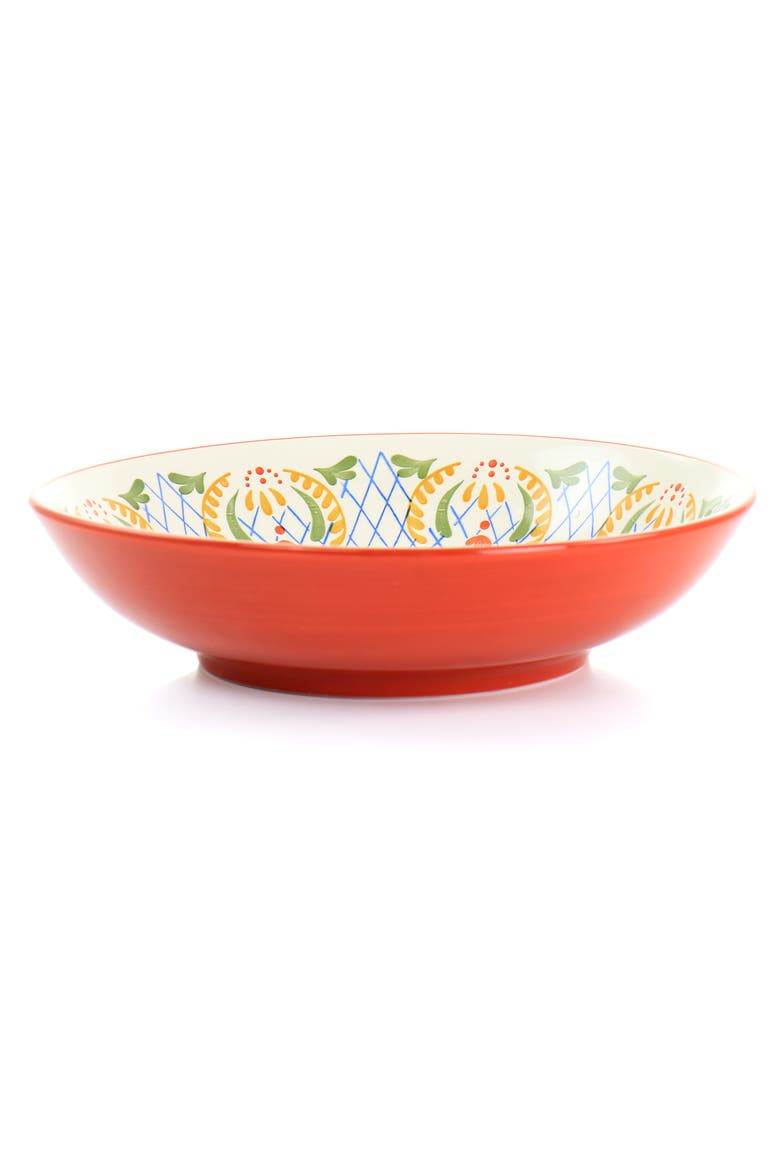 Tierra 10.5 Inch Hand Painted Stoneware Pasta Bowl Red, Alternate, color, Red