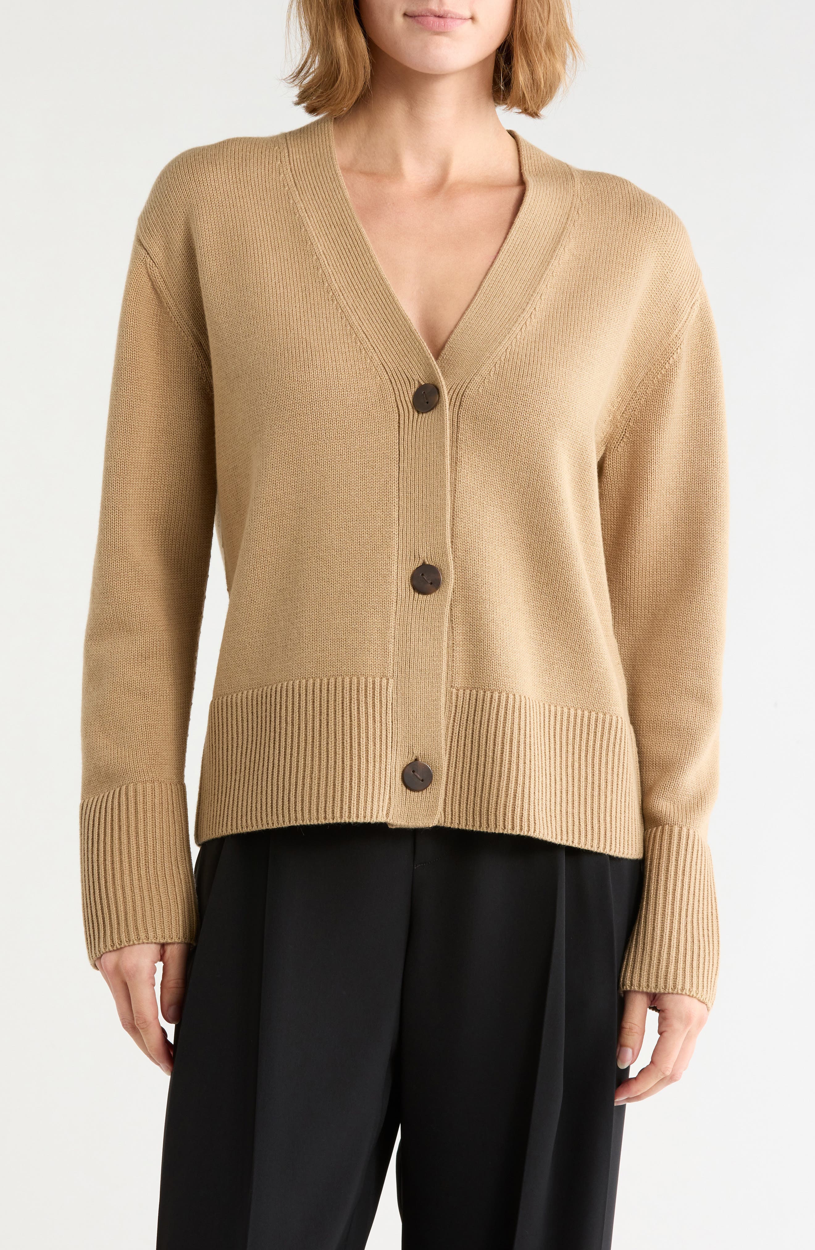 Shrunken Weekend Cotton & Wool Cardigan