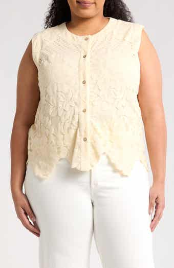 Forgotten Grace Lace Button Tank