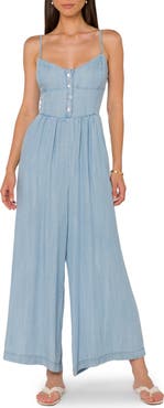 VELVET HEART V-Neck Wide Leg Jumpsuit