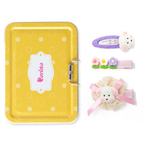 3pc Hair Clip Set - Puppy Blossom Pals