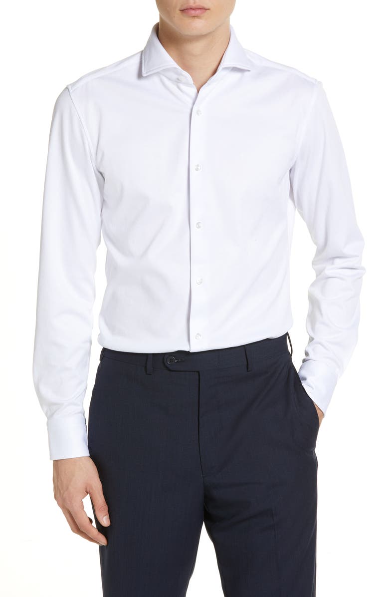 BOSS Men's Hank Slim Fit Solid Dress Shirt, Main, color, 