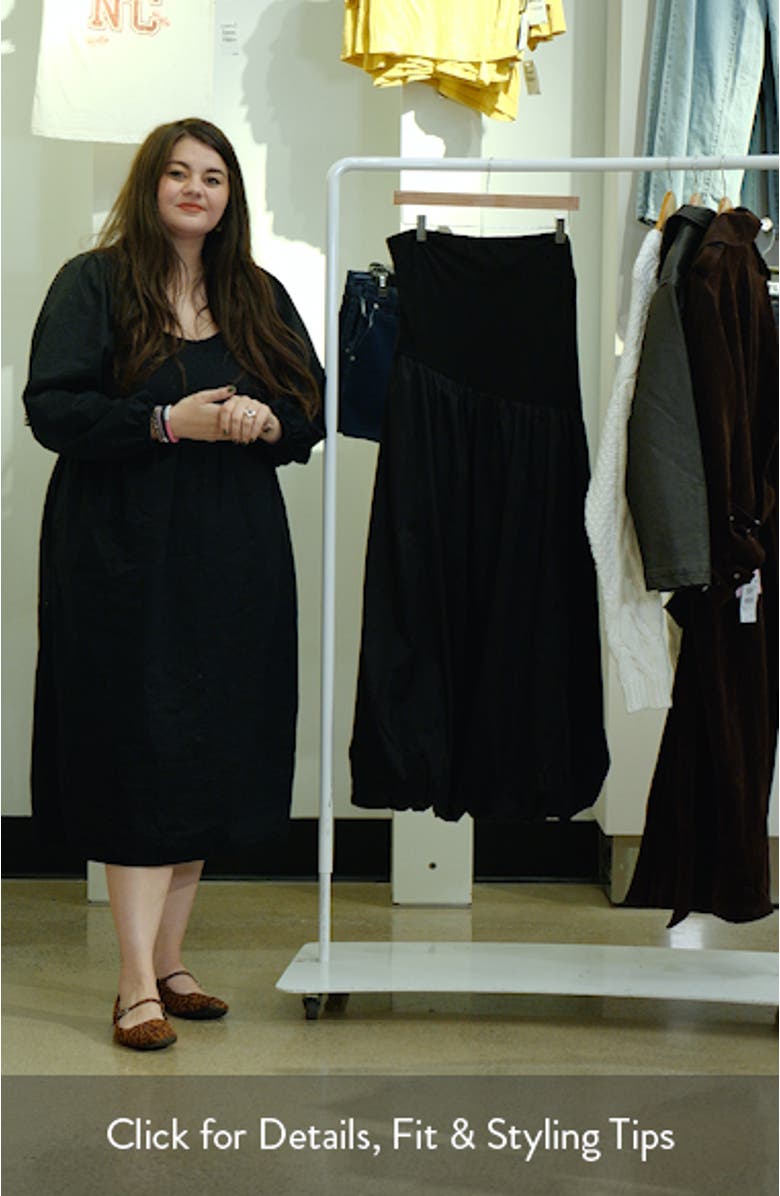 Annalyse Strapless Bubble Hem Mixed Media Midi Dress, sales video thumbnail