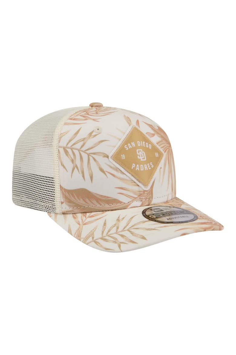 Men's New Era  Tan San Diego Padres Tonal Palm COOLERA 9SEVENTY Adjustable Trucker Hat, Alternate, color, Tan