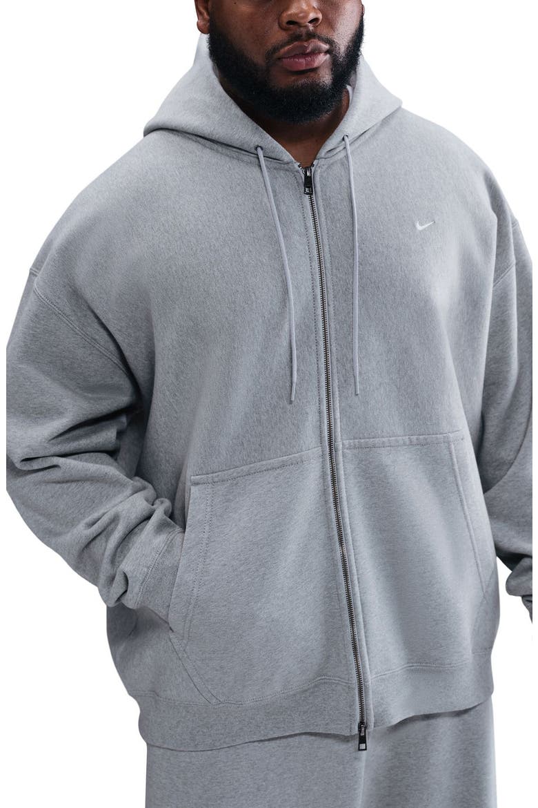 Life Fleece Full Zip Hoodie, Alternate, color, 063 DK GREY HEATHER/LT SMOKE GREY/WHITE