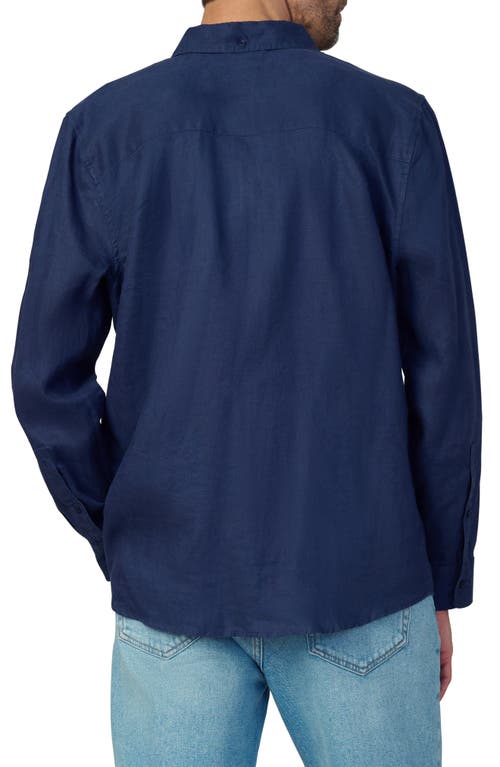 Joe's Jakob Linen Button-up Shirt In True Navy