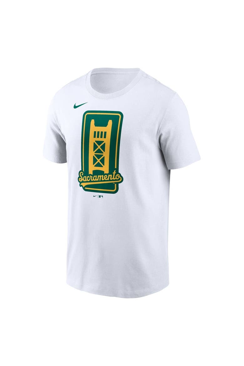 Men's Nike White Athletics Script T-Shirt, Alternate, color, White