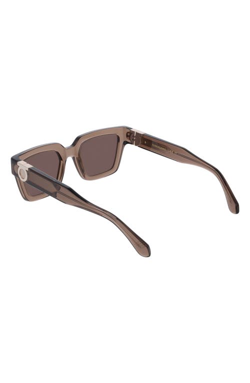 Ferragamo 52mm Square Sunglasses In Transparent Brown