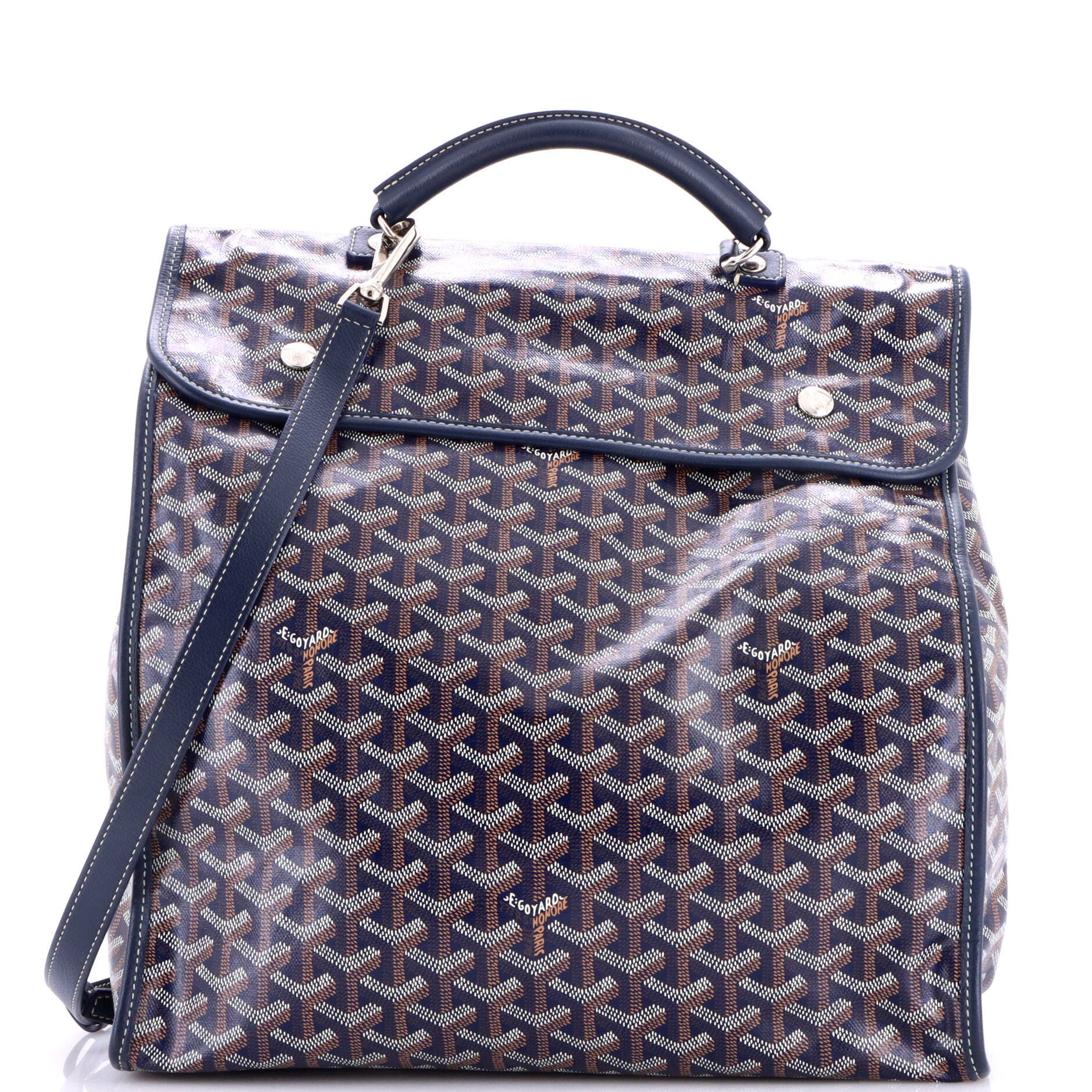 Saint Leger Briefcase Backpack Coated Canvas, Main, color, Blue