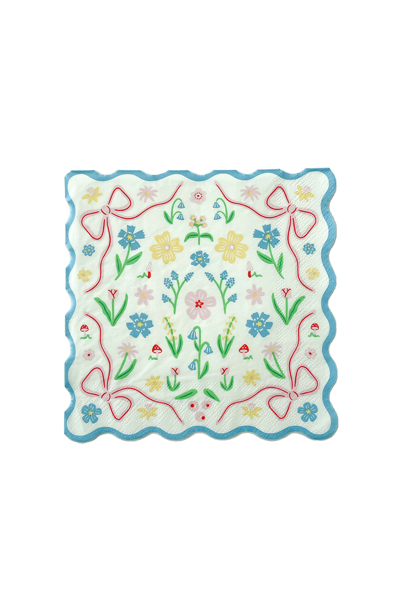 Daydream Society Bunnies In The Garden Blue Floral Large Napkins, Main, color, Asssorted Pre-Pack