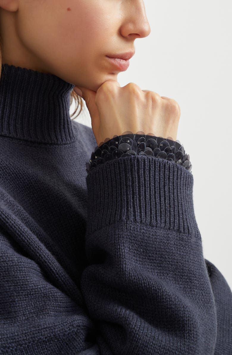 Brunello Cucinelli Turtleneck sweater, Alternate, color, Navy Blue