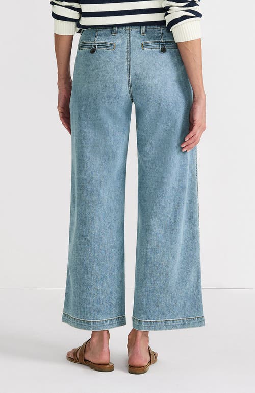 LANDS' END LANDS' END MID RISE DENIM WIDE LEG ANKLE JEANS