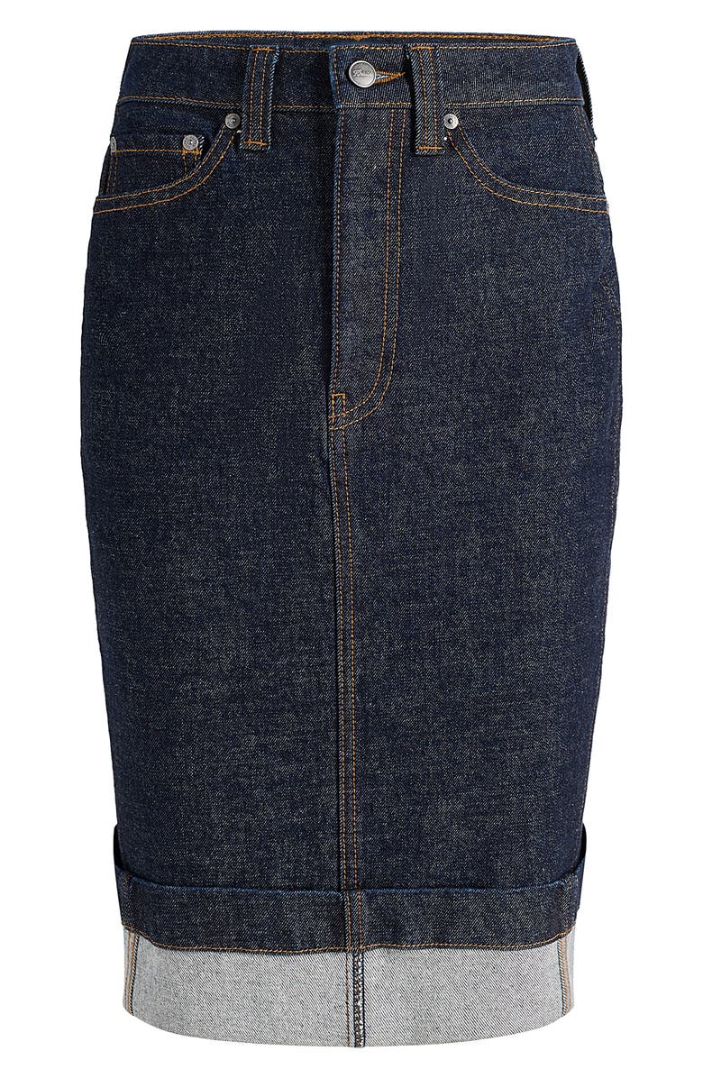 Khaite Kendra Denim Pencil Skirt, Alternate, color, Benson