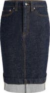 Khaite Kendra Denim Pencil Skirt