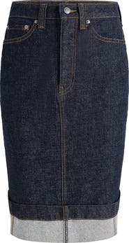 Khaite Kendra Denim Pencil Skirt