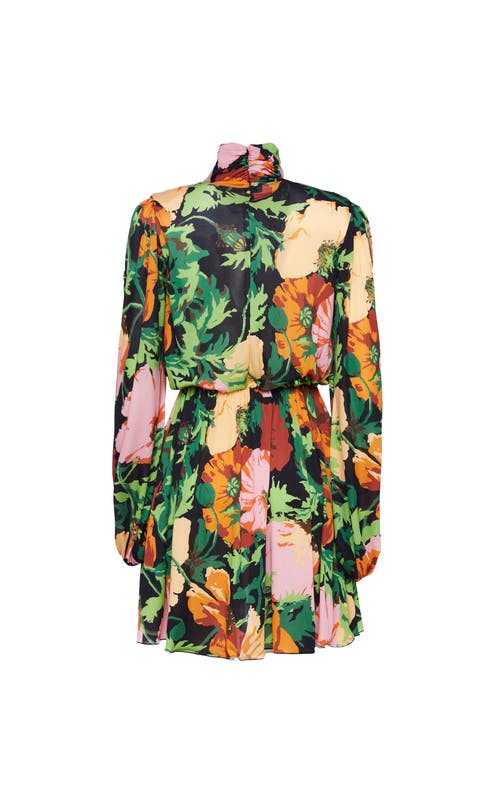 La Doublej Floral Print Demeter Mini Dress In Wonderland Black