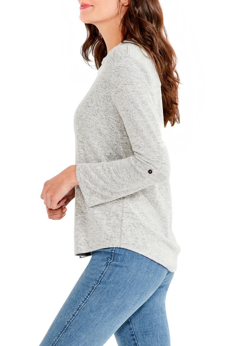 Sweet Dreams Roll Sleeve Button-Up Shirt, Alternate, color, GREY MIX