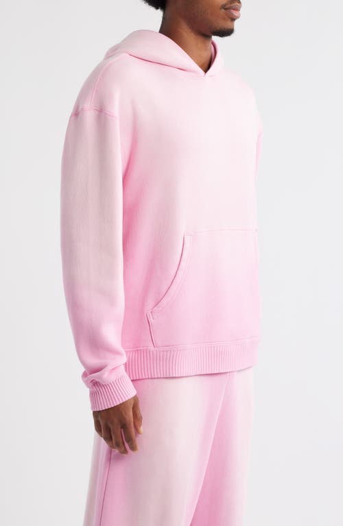 Elwood Core Oversize Organic Cotton Brushed Terry Hoodie In Pink