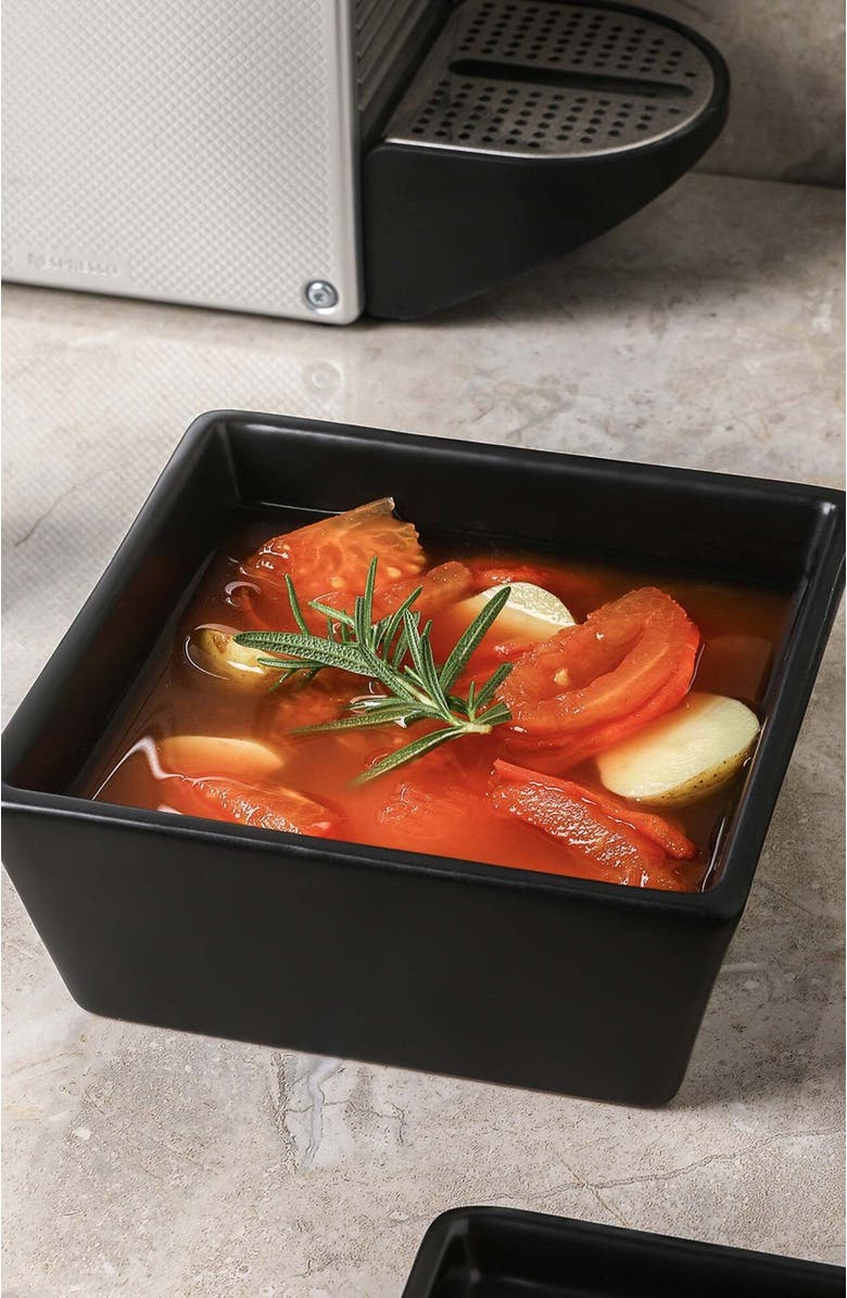 Stone Lain Grace Stoneware 4-Piece Bowl Set, Alternate, color, Black Matte