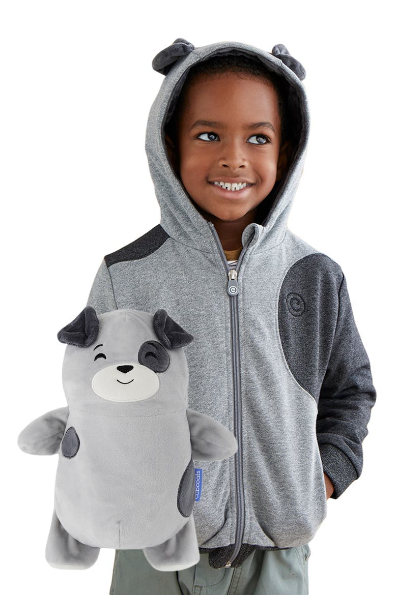 Pimm 2-in-1 Stuffed Animal Hoodie, Main, color, GREY MARL MIX