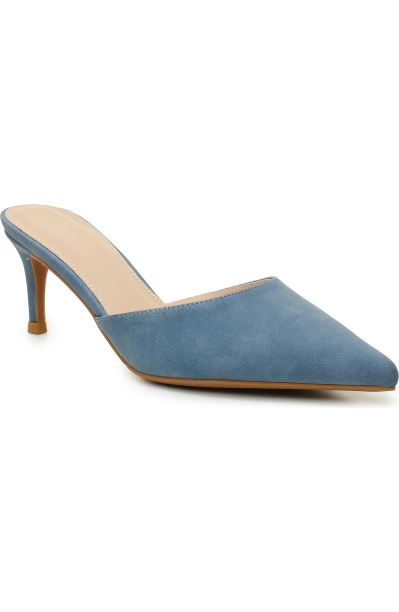 Nicole Miller Pointed Toe Mule, Main, color, Blue Nubuck
